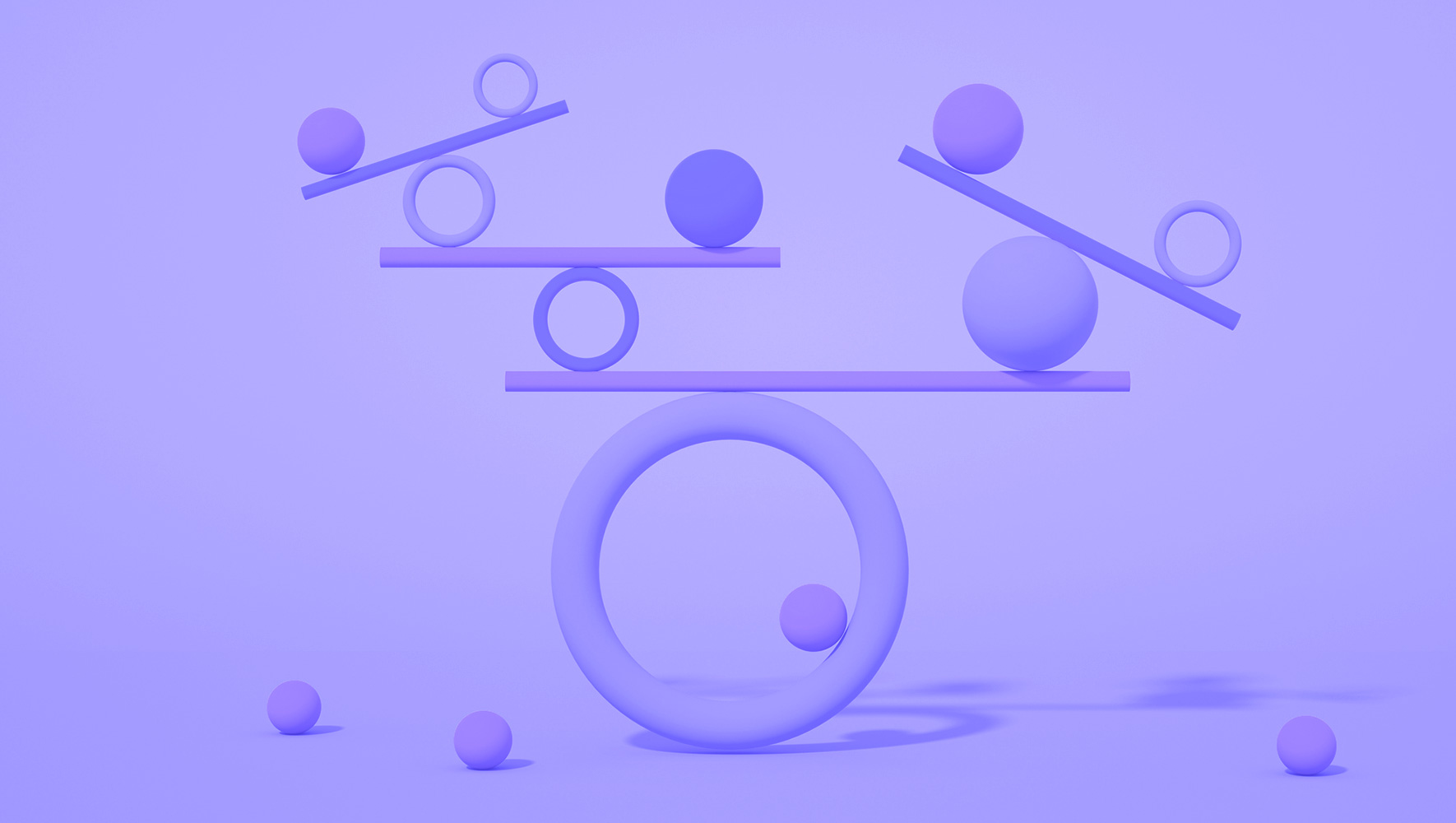 3D models of balls balancing